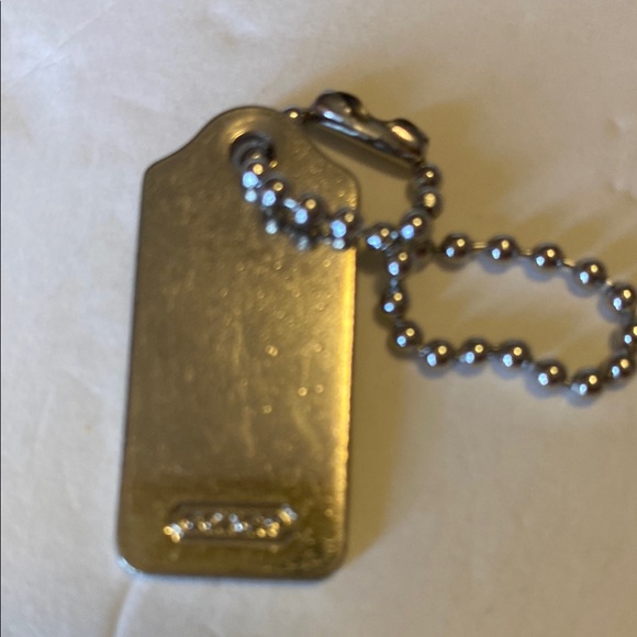 Coach Metallic Silver Tag Keychain - Picture 3 of 4
